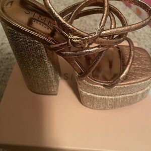 Elegant Bronze Platform Heels by Simmi London